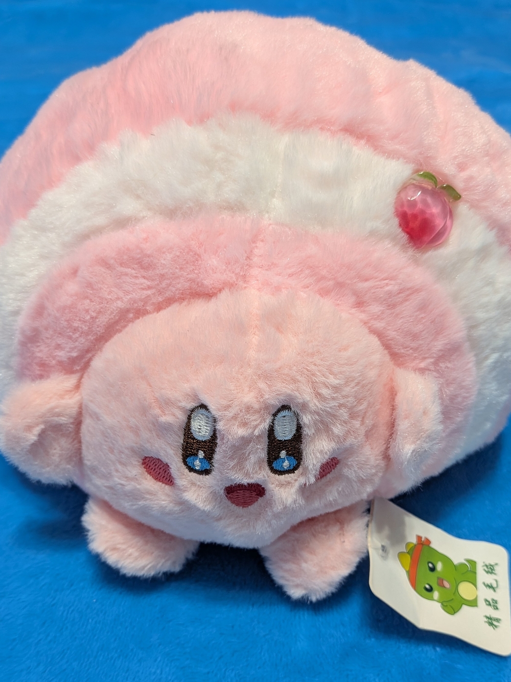 🩷🍥 Kirby Jellyroll Plush Toy with Peach Accessory 🍑✨